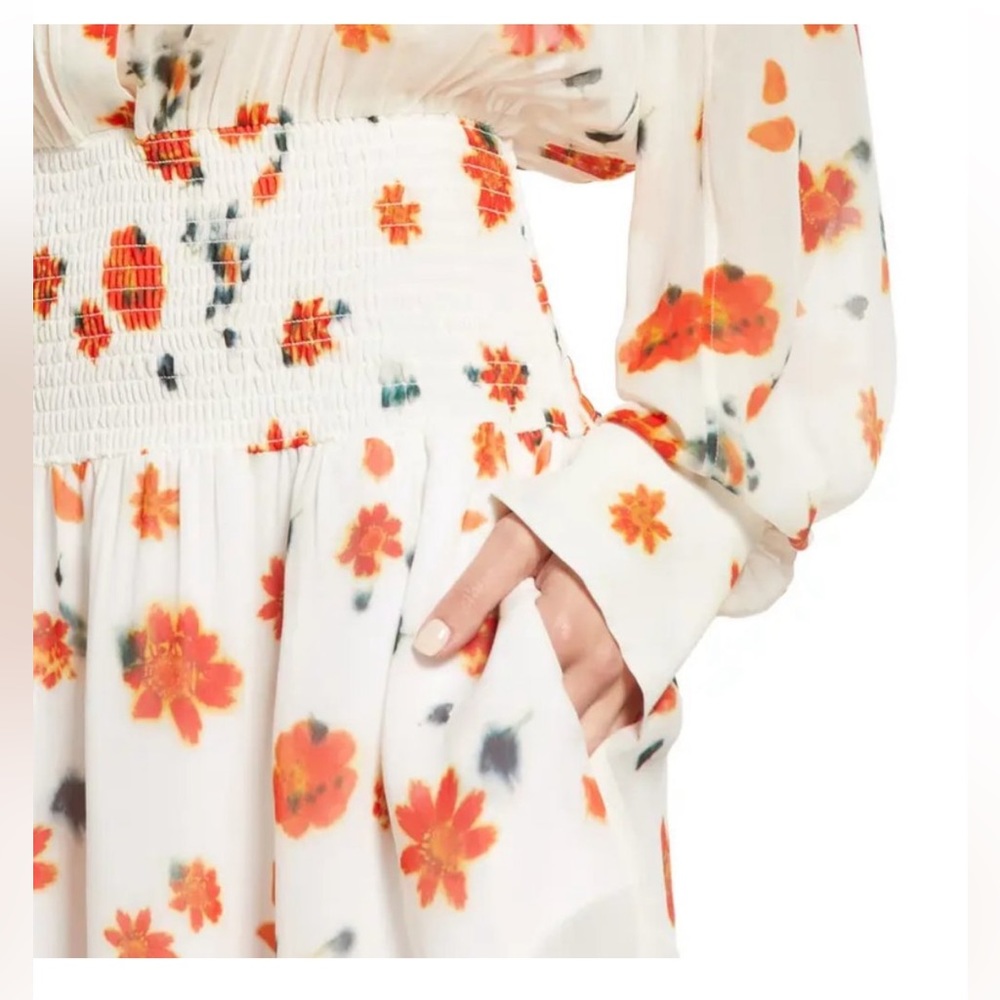 NWOT rag & bone XS Bailey Floral Smocked Dress - Picture 5 of 8